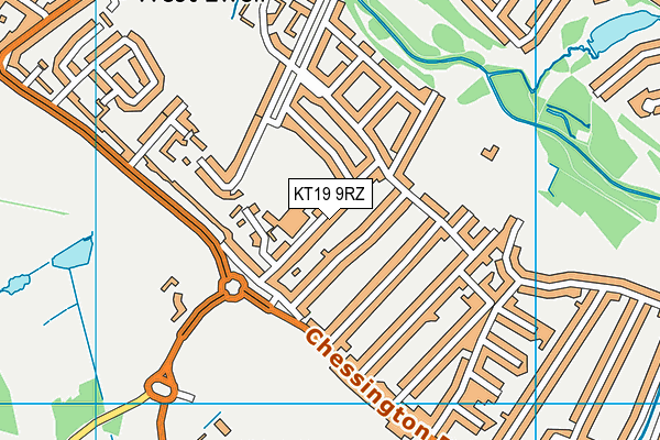 KT19 9RZ map - OS VectorMap District (Ordnance Survey) KT19 9RZ map - OS VectorMap District (Ordnance Survey)
