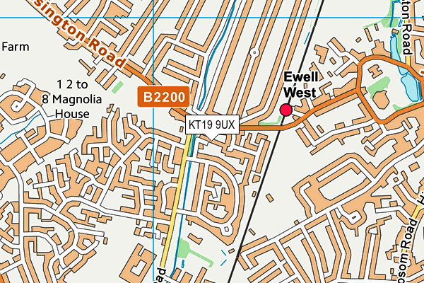 KT19 9UX map - OS VectorMap District (Ordnance Survey) KT19 9UX map - OS VectorMap District (Ordnance Survey)