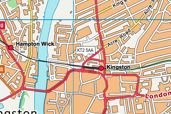 KT2 5AA map - OS VectorMap District (Ordnance Survey) KT2 5AA map - OS VectorMap District (Ordnance Survey)