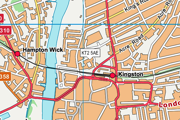 KT2 5AE map - OS VectorMap District (Ordnance Survey) KT2 5AE map - OS VectorMap District (Ordnance Survey)