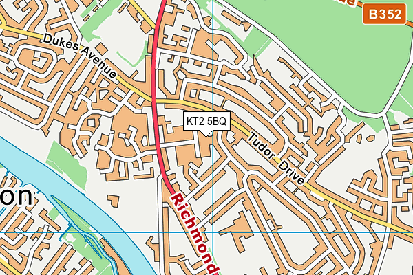 KT2 5BQ map - OS VectorMap District (Ordnance Survey) KT2 5BQ map - OS VectorMap District (Ordnance Survey)
