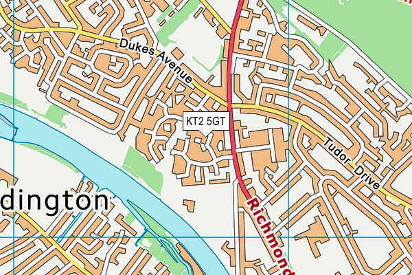 KT2 5GT map - OS VectorMap District (Ordnance Survey) KT2 5GT map - OS VectorMap District (Ordnance Survey)