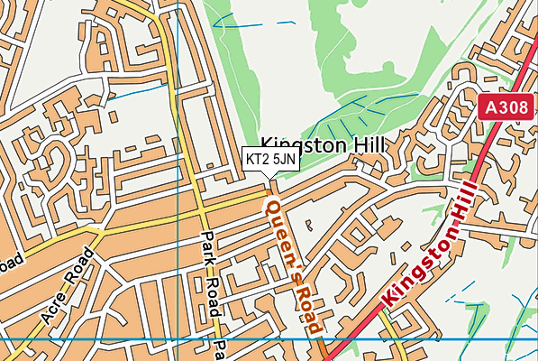 KT2 5JN map - OS VectorMap District (Ordnance Survey) KT2 5JN map - OS VectorMap District (Ordnance Survey)