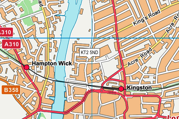 KT2 5ND map - OS VectorMap District (Ordnance Survey) KT2 5ND map - OS VectorMap District (Ordnance Survey)