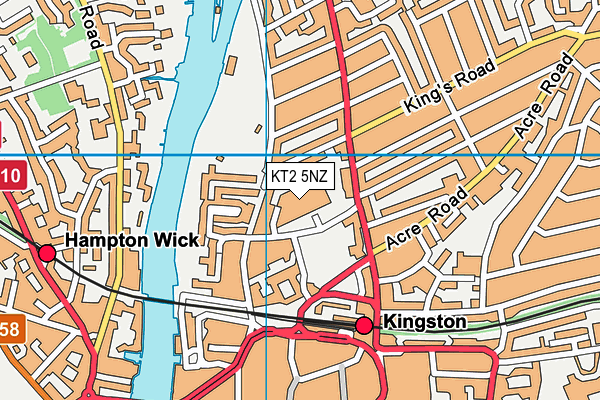 KT2 5NZ map - OS VectorMap District (Ordnance Survey) KT2 5NZ map - OS VectorMap District (Ordnance Survey)