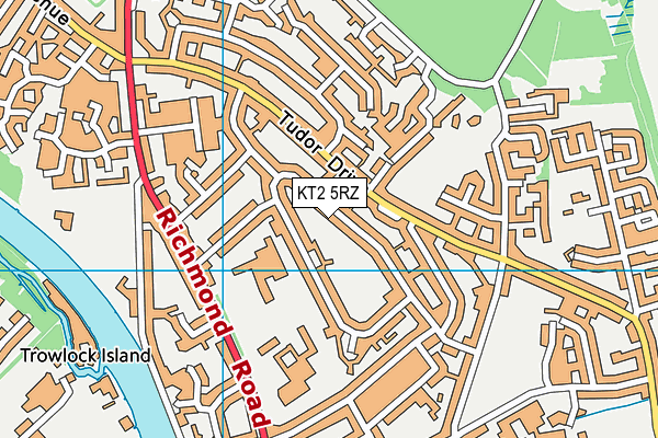KT2 5RZ map - OS VectorMap District (Ordnance Survey) KT2 5RZ map - OS VectorMap District (Ordnance Survey)