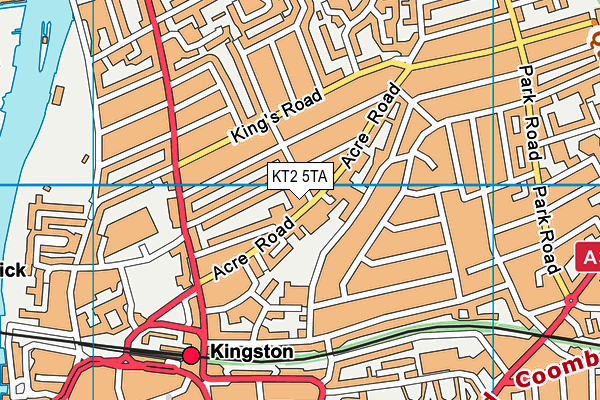 KT2 5TA map - OS VectorMap District (Ordnance Survey) KT2 5TA map - OS VectorMap District (Ordnance Survey)
