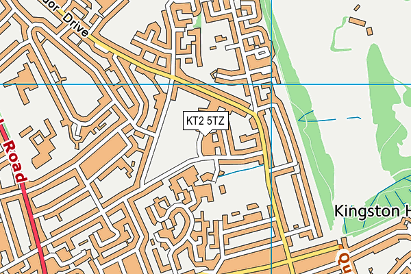 KT2 5TZ map - OS VectorMap District (Ordnance Survey) KT2 5TZ map - OS VectorMap District (Ordnance Survey)