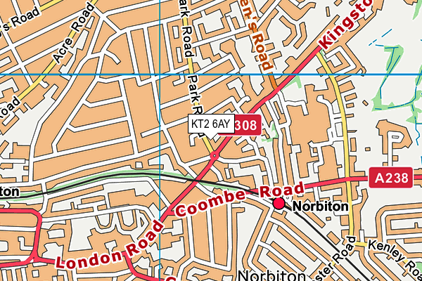 KT2 6AY map - OS VectorMap District (Ordnance Survey) KT2 6AY map - OS VectorMap District (Ordnance Survey)