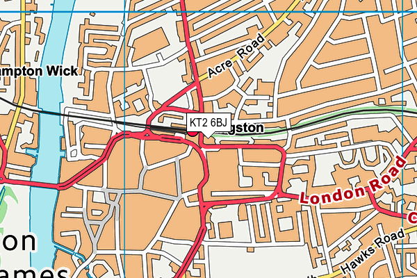 KT2 6BJ map - OS VectorMap District (Ordnance Survey) KT2 6BJ map - OS VectorMap District (Ordnance Survey)