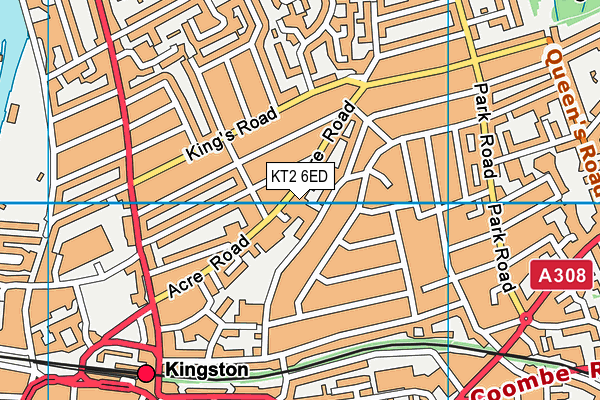 KT2 6ED map - OS VectorMap District (Ordnance Survey) KT2 6ED map - OS VectorMap District (Ordnance Survey)