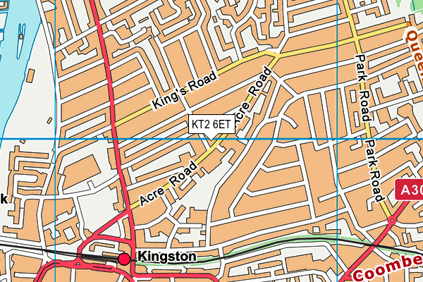 KT2 6ET map - OS VectorMap District (Ordnance Survey) KT2 6ET map - OS VectorMap District (Ordnance Survey)