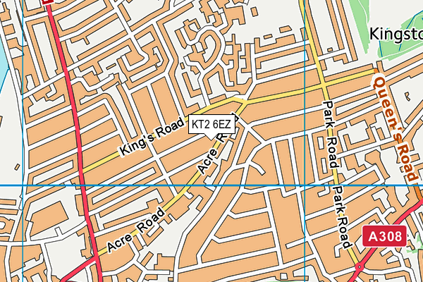 KT2 6EZ map - OS VectorMap District (Ordnance Survey) KT2 6EZ map - OS VectorMap District (Ordnance Survey)