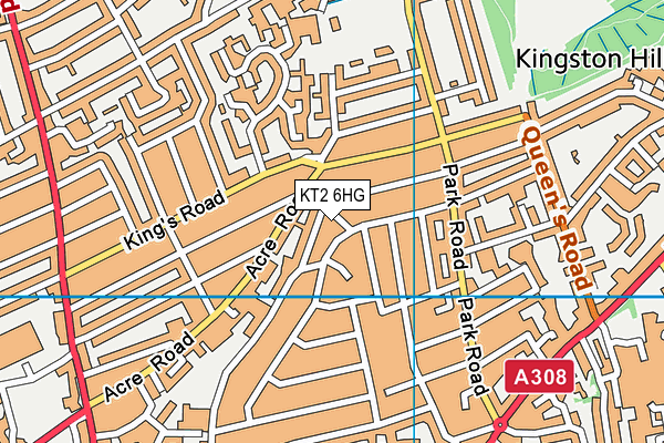 KT2 6HG map - OS VectorMap District (Ordnance Survey) KT2 6HG map - OS VectorMap District (Ordnance Survey)