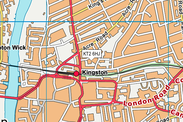 KT2 6HJ map - OS VectorMap District (Ordnance Survey) KT2 6HJ map - OS VectorMap District (Ordnance Survey)