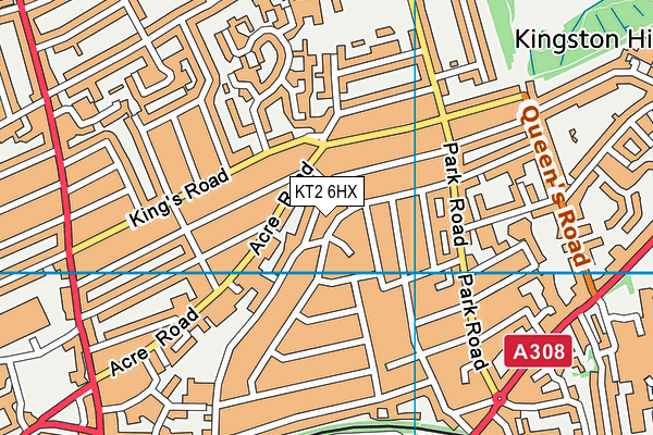 KT2 6HX map - OS VectorMap District (Ordnance Survey) KT2 6HX map - OS VectorMap District (Ordnance Survey)