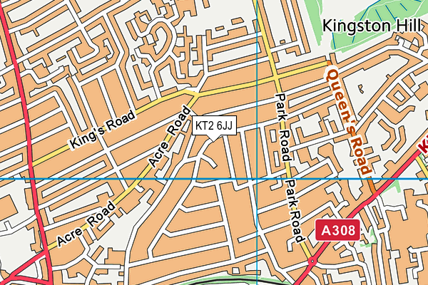 KT2 6JJ map - OS VectorMap District (Ordnance Survey) KT2 6JJ map - OS VectorMap District (Ordnance Survey)