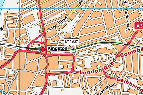 KT2 6JZ map - OS VectorMap District (Ordnance Survey) KT2 6JZ map - OS VectorMap District (Ordnance Survey)