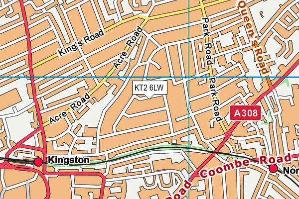 KT2 6LW map - OS VectorMap District (Ordnance Survey) KT2 6LW map - OS VectorMap District (Ordnance Survey)