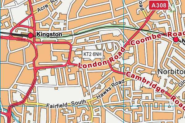 KT2 6NH map - OS VectorMap District (Ordnance Survey) KT2 6NH map - OS VectorMap District (Ordnance Survey)