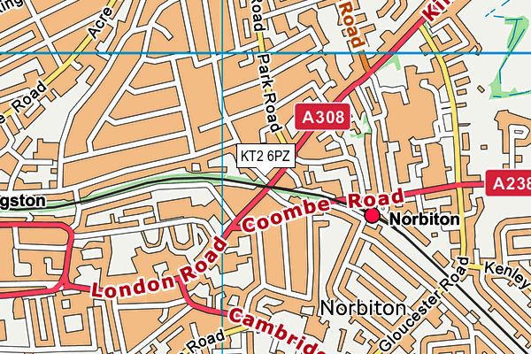 KT2 6PZ map - OS VectorMap District (Ordnance Survey) KT2 6PZ map - OS VectorMap District (Ordnance Survey)