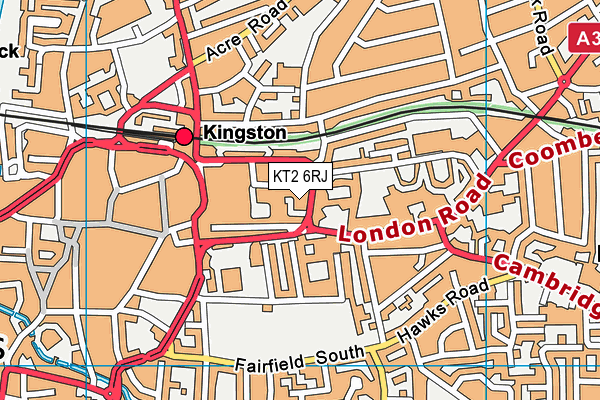 KT2 6RJ map - OS VectorMap District (Ordnance Survey) KT2 6RJ map - OS VectorMap District (Ordnance Survey)