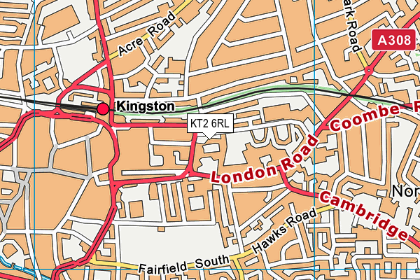 KT2 6RL map - OS VectorMap District (Ordnance Survey) KT2 6RL map - OS VectorMap District (Ordnance Survey)