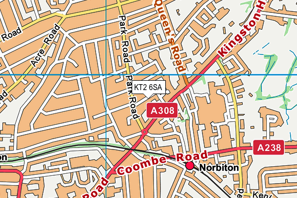 KT2 6SA map - OS VectorMap District (Ordnance Survey) KT2 6SA map - OS VectorMap District (Ordnance Survey)