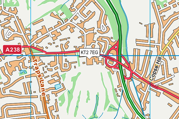 KT2 7EG map - OS VectorMap District (Ordnance Survey) KT2 7EG map - OS VectorMap District (Ordnance Survey)