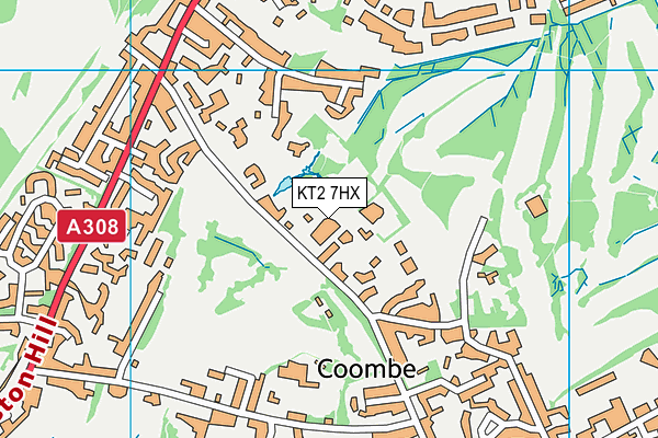 KT2 7HX map - OS VectorMap District (Ordnance Survey) KT2 7HX map - OS VectorMap District (Ordnance Survey)