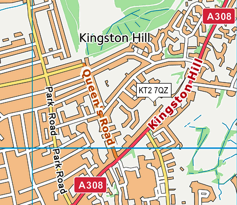 KT2 7QZ map - OS VectorMap District (Ordnance Survey) KT2 7QZ map - OS VectorMap District (Ordnance Survey)