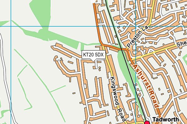 KT20 5DX map - OS VectorMap District (Ordnance Survey) KT20 5DX map - OS VectorMap District (Ordnance Survey)