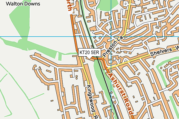 KT20 5ER map - OS VectorMap District (Ordnance Survey) KT20 5ER map - OS VectorMap District (Ordnance Survey)