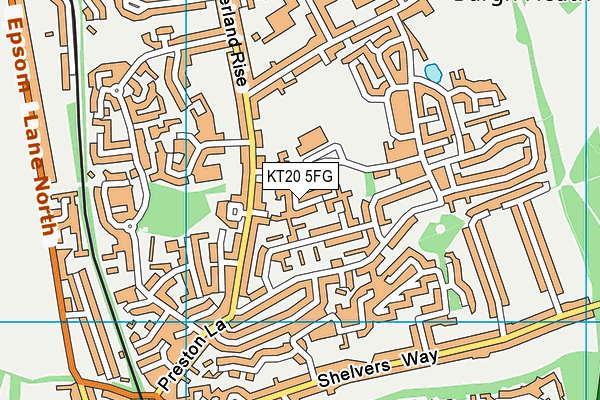 KT20 5FG map - OS VectorMap District (Ordnance Survey) KT20 5FG map - OS VectorMap District (Ordnance Survey)