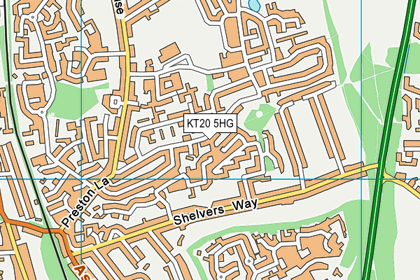 KT20 5HG map - OS VectorMap District (Ordnance Survey) KT20 5HG map - OS VectorMap District (Ordnance Survey)
