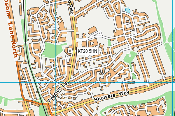 KT20 5HN map - OS VectorMap District (Ordnance Survey) KT20 5HN map - OS VectorMap District (Ordnance Survey)