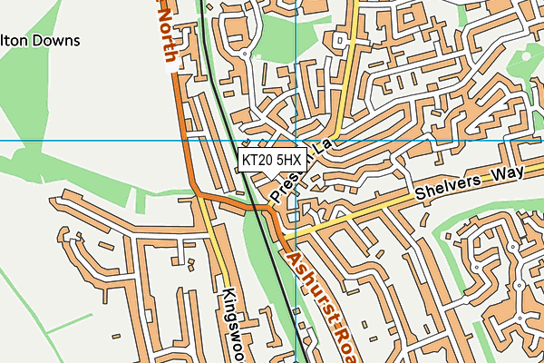 KT20 5HX map - OS VectorMap District (Ordnance Survey) KT20 5HX map - OS VectorMap District (Ordnance Survey)