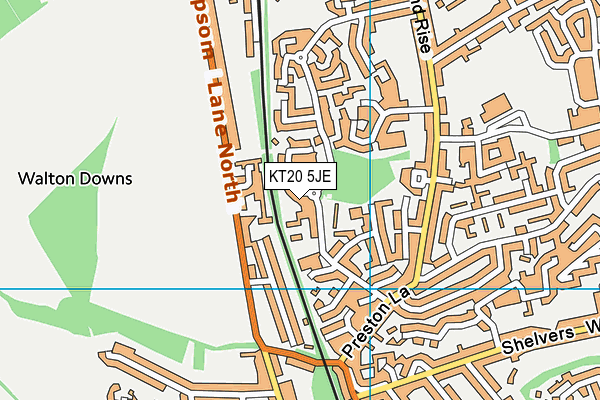 KT20 5JE map - OS VectorMap District (Ordnance Survey) KT20 5JE map - OS VectorMap District (Ordnance Survey)