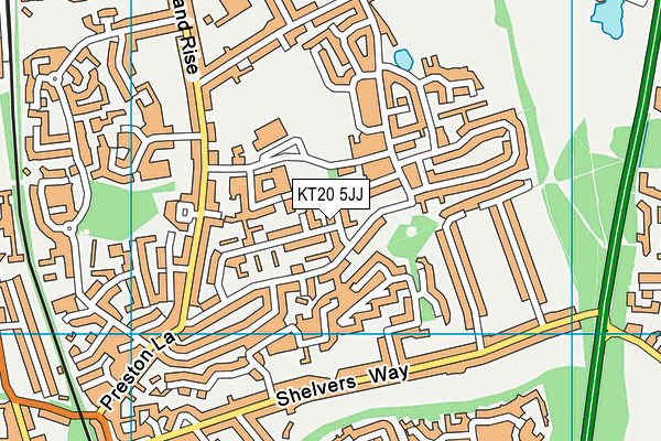 KT20 5JJ map - OS VectorMap District (Ordnance Survey) KT20 5JJ map - OS VectorMap District (Ordnance Survey)
