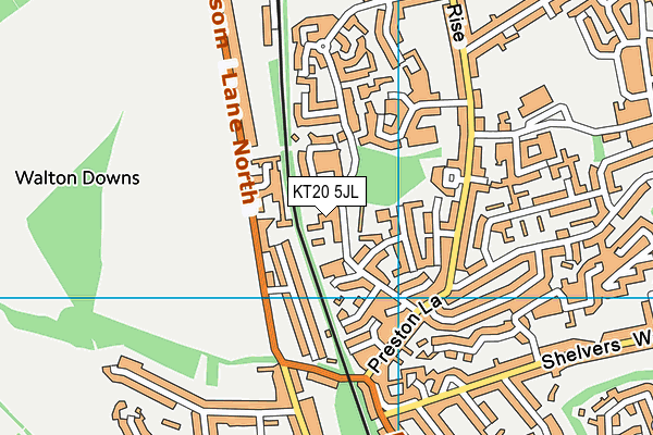 KT20 5JL map - OS VectorMap District (Ordnance Survey) KT20 5JL map - OS VectorMap District (Ordnance Survey)