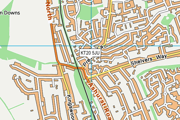 KT20 5JU map - OS VectorMap District (Ordnance Survey) KT20 5JU map - OS VectorMap District (Ordnance Survey)