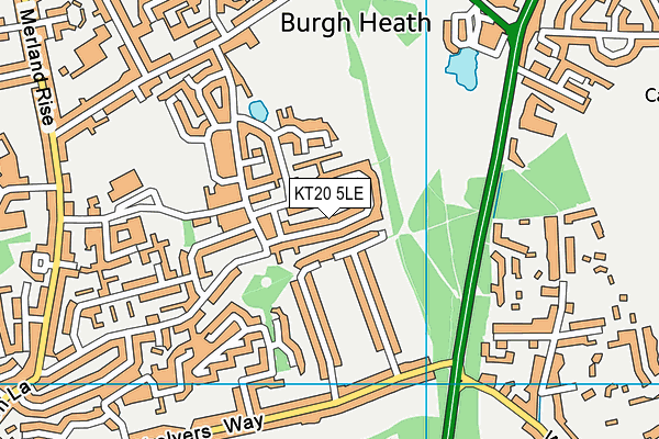 KT20 5LE map - OS VectorMap District (Ordnance Survey)