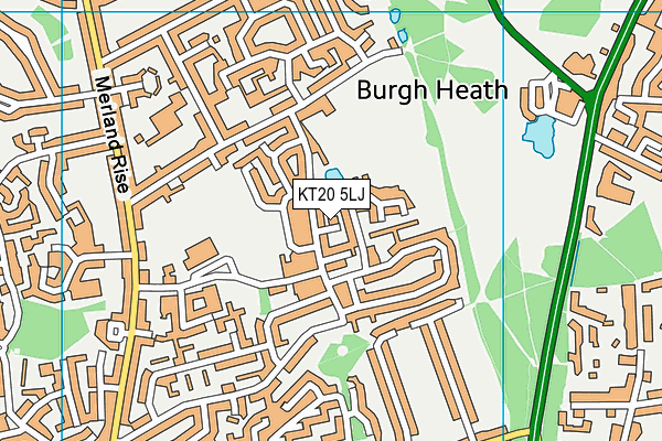 KT20 5LJ map - OS VectorMap District (Ordnance Survey) KT20 5LJ map - OS VectorMap District (Ordnance Survey)