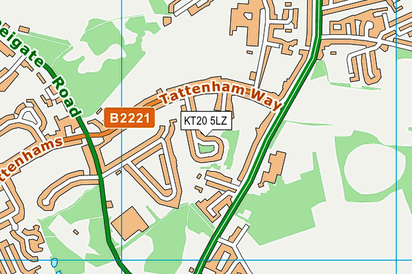KT20 5LZ map - OS VectorMap District (Ordnance Survey) KT20 5LZ map - OS VectorMap District (Ordnance Survey)