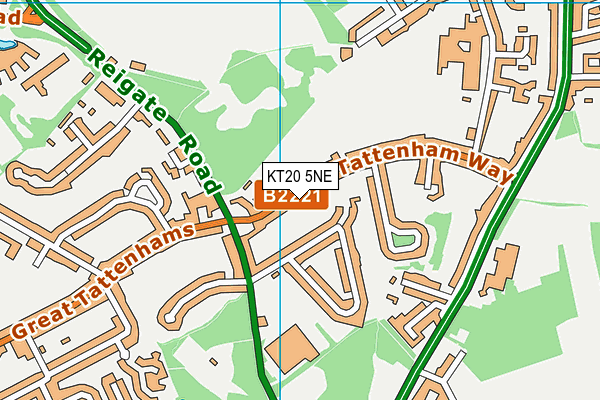 KT20 5NE map - OS VectorMap District (Ordnance Survey) KT20 5NE map - OS VectorMap District (Ordnance Survey)