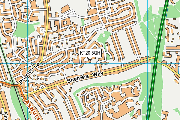 KT20 5QH map - OS VectorMap District (Ordnance Survey) KT20 5QH map - OS VectorMap District (Ordnance Survey)