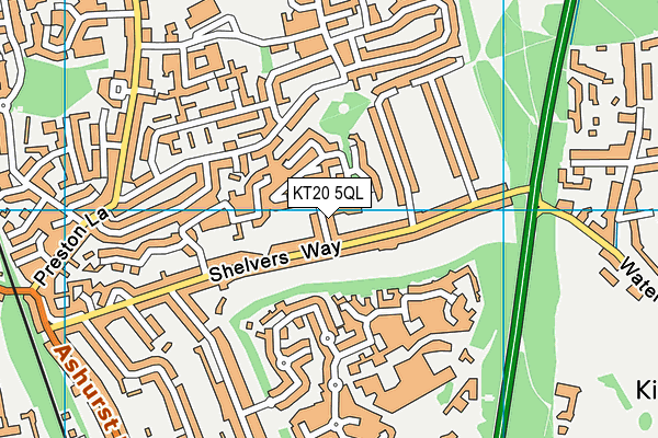KT20 5QL map - OS VectorMap District (Ordnance Survey) KT20 5QL map - OS VectorMap District (Ordnance Survey)