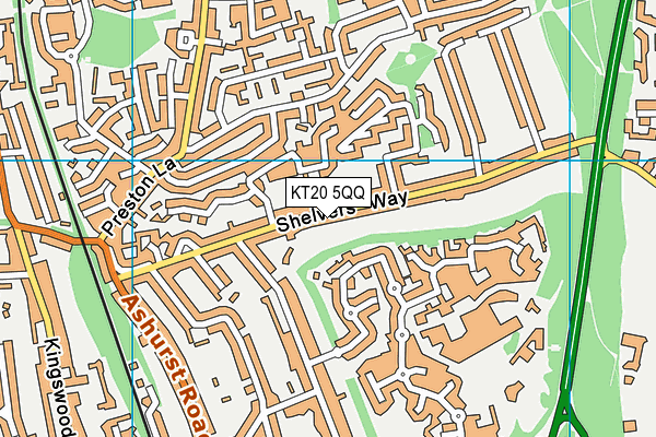 KT20 5QQ map - OS VectorMap District (Ordnance Survey) KT20 5QQ map - OS VectorMap District (Ordnance Survey)