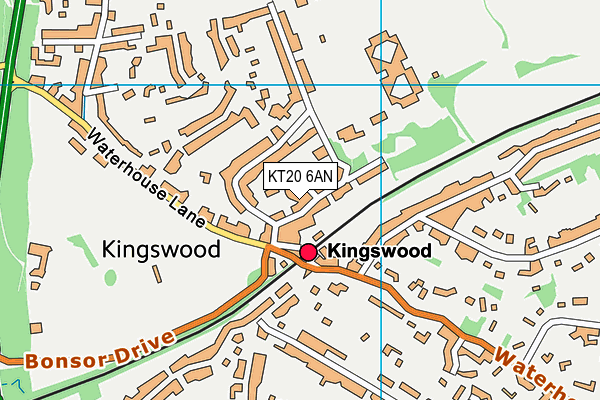 KT20 6AN map - OS VectorMap District (Ordnance Survey)