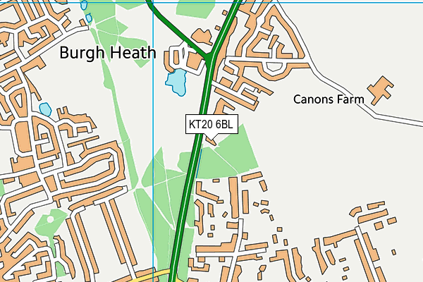 KT20 6BL map - OS VectorMap District (Ordnance Survey) KT20 6BL map - OS VectorMap District (Ordnance Survey)